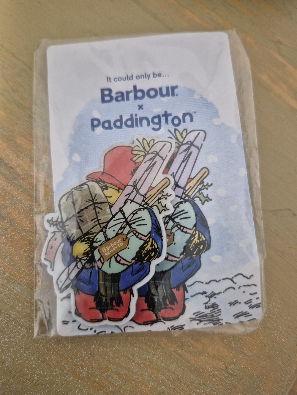 *5/$25* Barbour x Paddington BearChristmas 2022 Pin Badge New